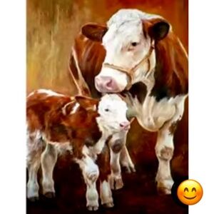 NWT DIY KITS 5D DIAMOND FULL DRILL DIAMONDS BABY COW GEM ART WALL DECOR ART KIT